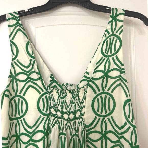 MAEVE Anthropology NWT Verena Tie Front Green & Cream Geometric Print Tank Small - Picture 5 of 10